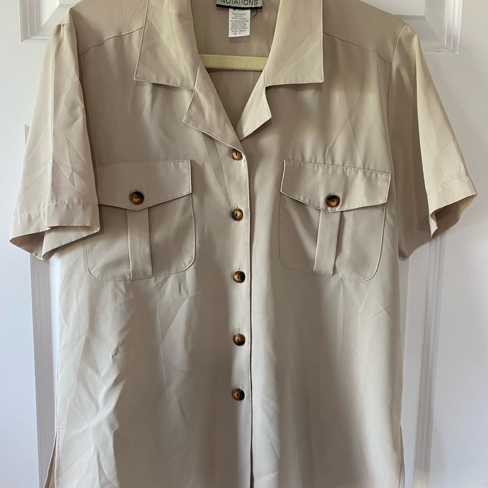 Tan button up shirt